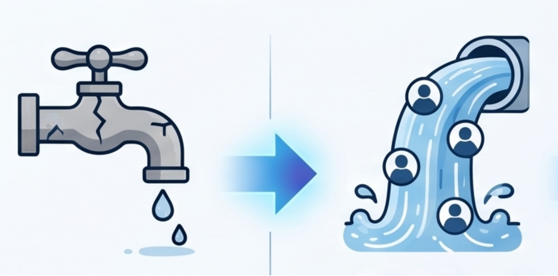 Unpredictable business referrals illustration